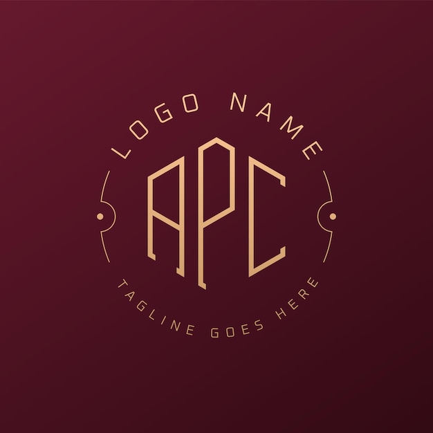 Diseño de logotipo de APC de lujo Letra elegante APC Monograma Logotipo minimalista Poligono plantilla de diseño de logotipo APC