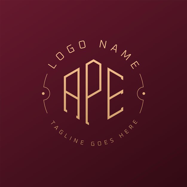Diseño de logotipo de APE de lujo Letra elegante APE Monograma Logotipo minimalista Poligono Template de diseño de logotipo APE