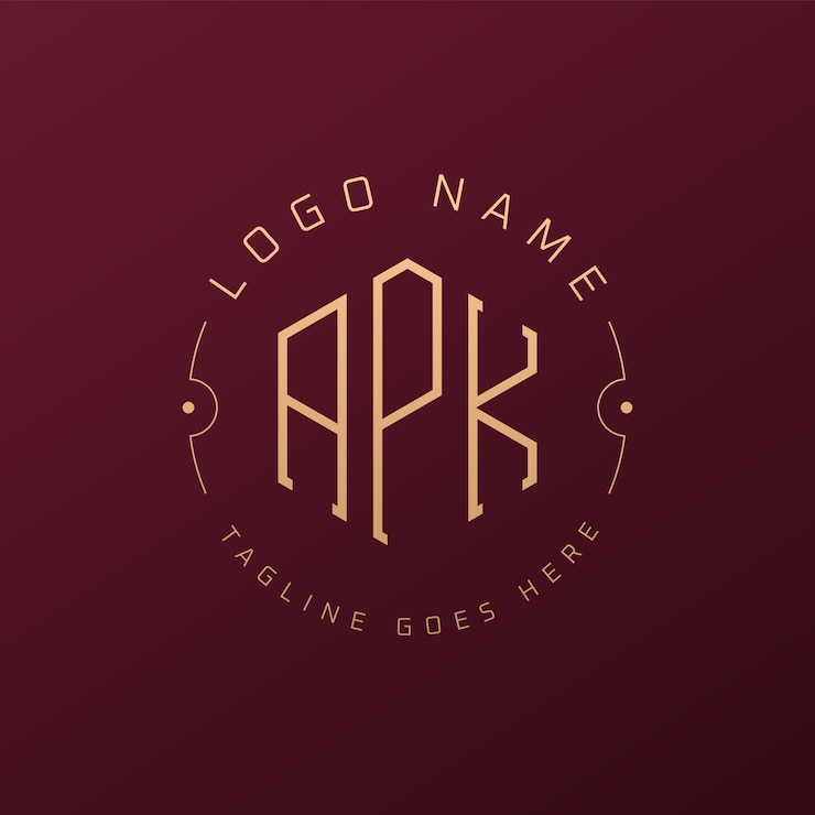 Vector diseño de logotipo apk de lujo letra elegante apk monograma logotipo minimalista poligono apk templata de diseño de logotipo