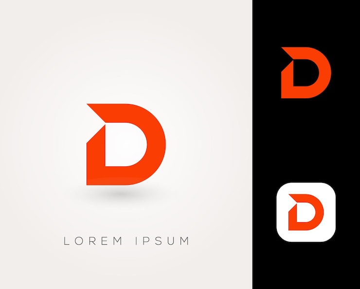 Vector diseño de logotipo y aplicación de letra d