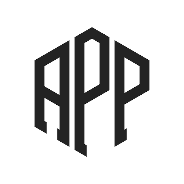 Diseño del logotipo de la aplicación Letra inicial Logotipo del monograma de la aplicación utilizando la forma de hexágono
