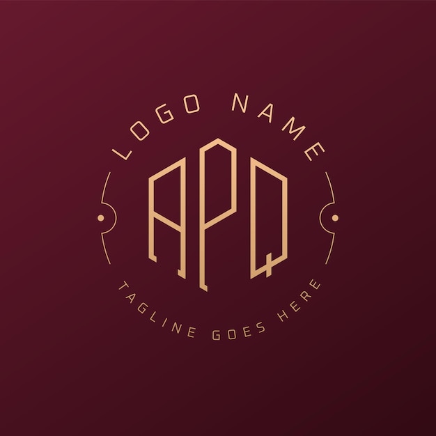 Diseño de logotipo APQ de lujo Letra elegante APQ Monograma Logotipo minimalista Poligono plantilla de diseño de logotipoAPQ