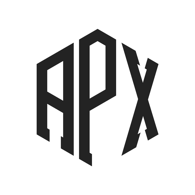 Diseño del logotipo de APX Letra inicial Monograma de APX Logotipo con forma de hexágono