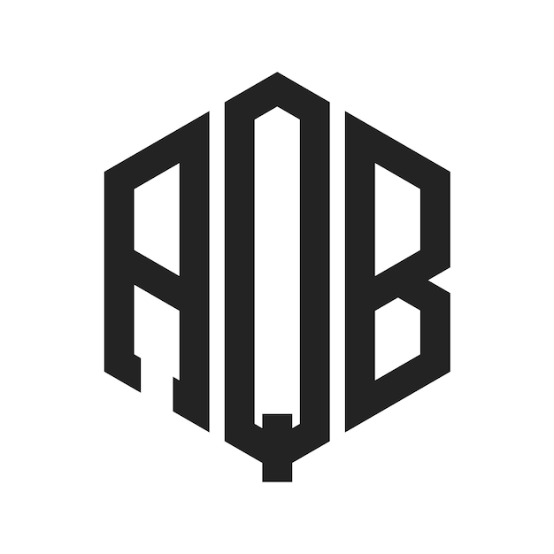 Diseño del logotipo AQB Letra inicial AQB Monograma Logotipo con forma de hexágono