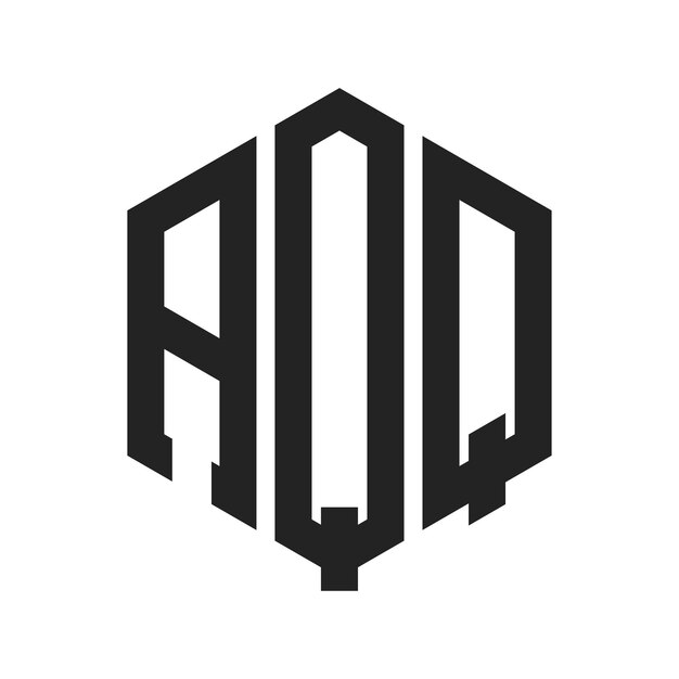 Diseño del logotipo AQQ Letra inicial AQQ Monograma Logotipo con forma de hexágono