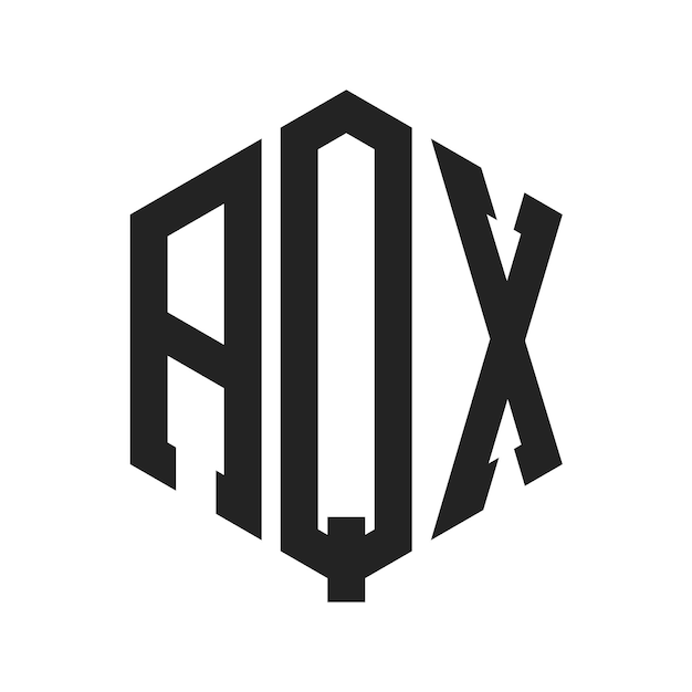 Diseño del logotipo AQX Letra inicial AQX Monograma Logotipo con forma de hexágono