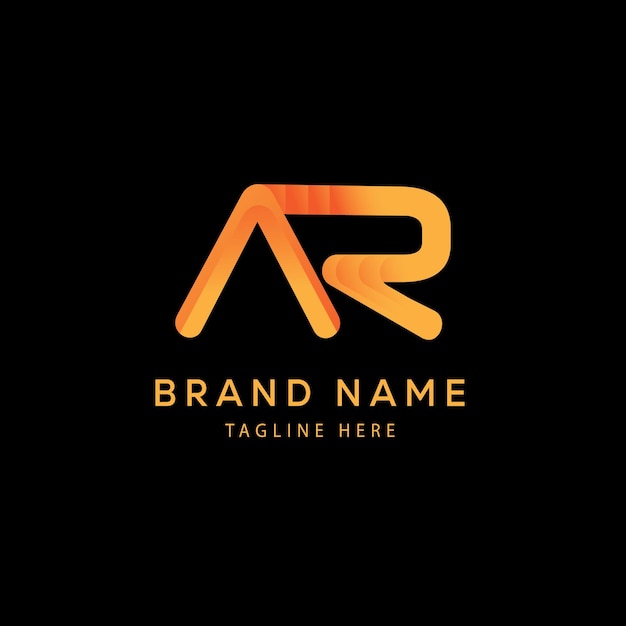 diseño de logotipo AR degradado moderno