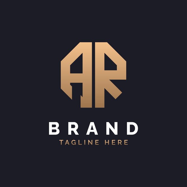 Diseño de logotipo AR Moderno Minimal Elegante y lujoso Logotipo AR Alfabeto Letra Diseño de Logotipo AR para la identidad empresarial corporativa de la marca