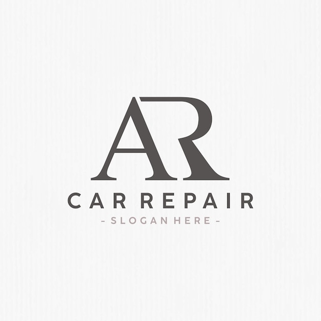 Diseño de logotipo AR de reparación mínima de automóviles