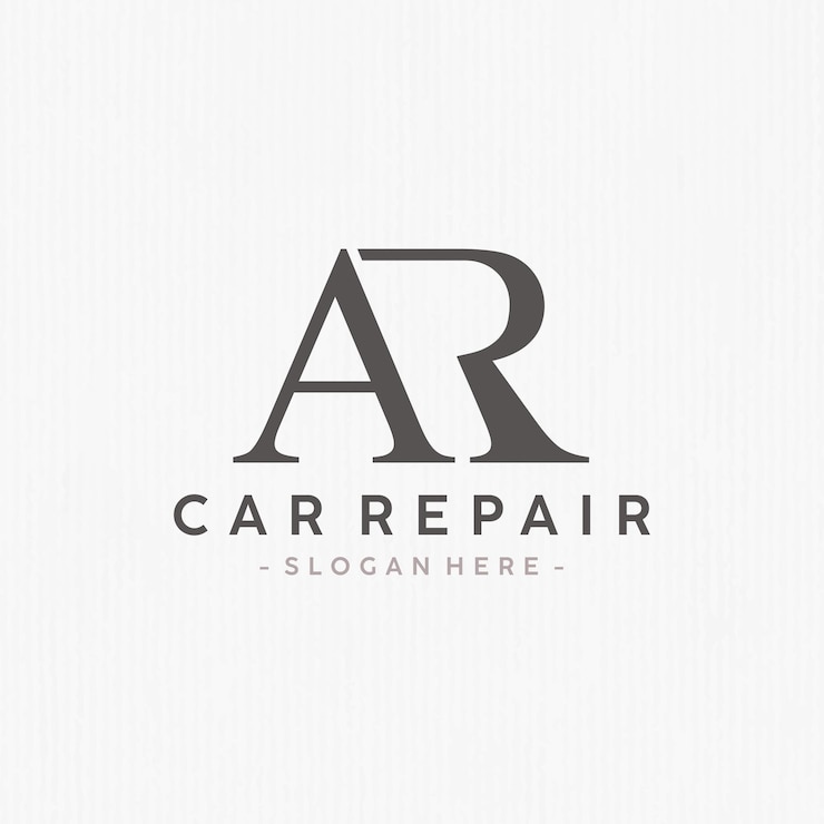 Vector diseño de logotipo ar de reparación mínima de automóviles