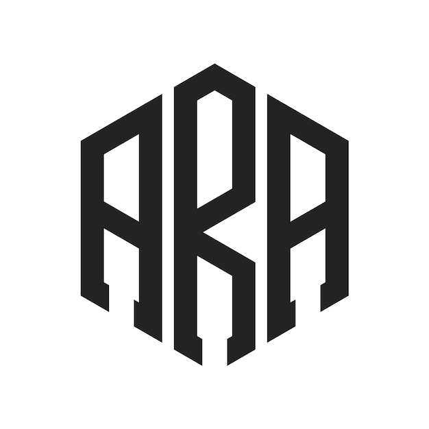 Diseño del logotipo de ARA Letra inicial ARA Monograma Logotipo con forma de hexágono