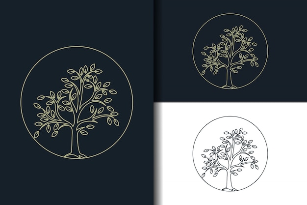 Diseño de logotipo de árbol abstracto