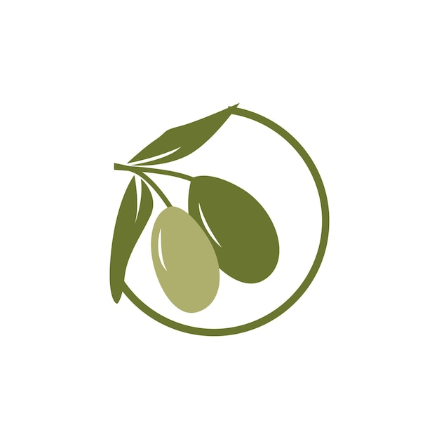 Diseño del logotipo del árbol de aceite de oliva Vector plantilla de ilustración simple