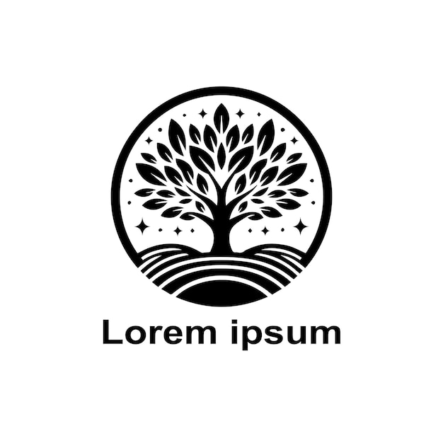 diseño del logotipo del árbol de bienestar vectorial