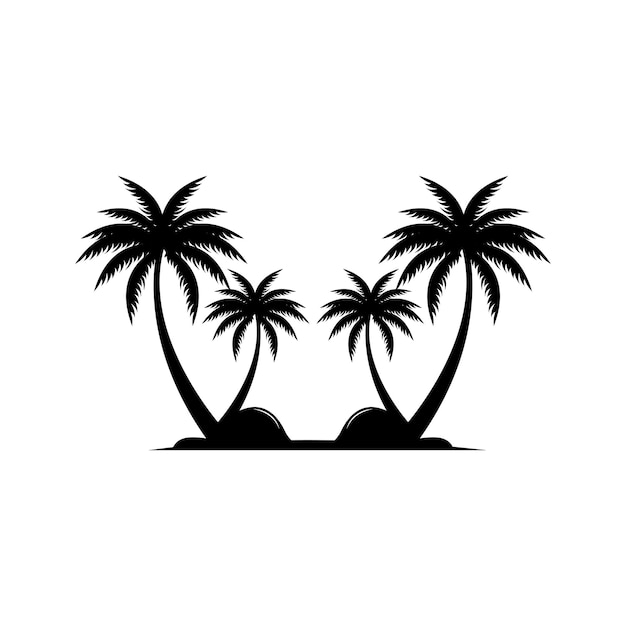 Diseño de logotipo de árbol de coco Planta de playa Vector de árbol de palma Ilustración de verano plantilla
