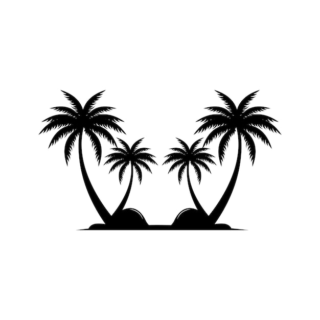 Diseño de logotipo de árbol de coco planta de playa vector de árbol de palma ilustración de verano plantilla