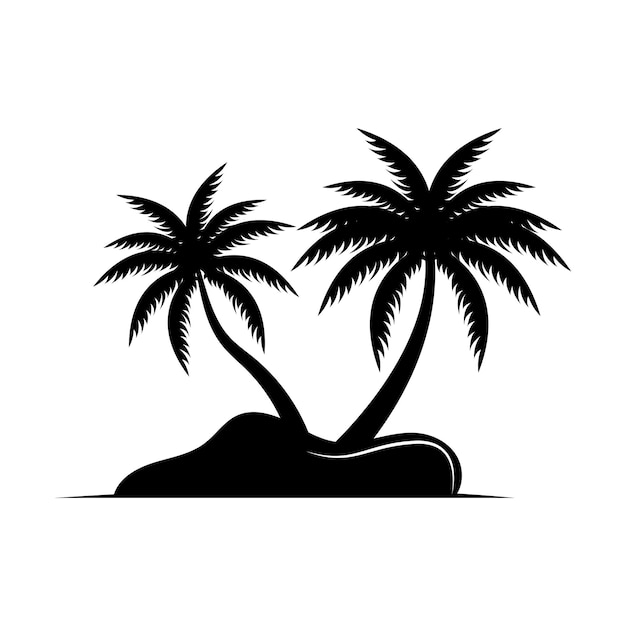 Diseño de logotipo de árbol de coco Planta de playa Vector de árbol de palma Ilustración de verano plantilla