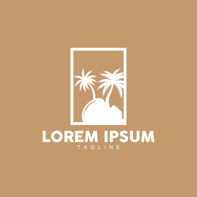 Diseño De Logotipo De Árbol De Coco Planta De Playa Vector Palmera Plantilla De Ilustración De Verano