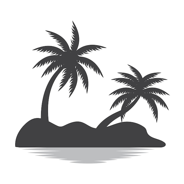 Diseño De Logotipo De Árbol De Coco Planta De Playa Vector Palmera Plantilla De Ilustración De Verano