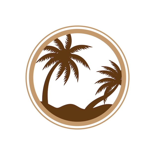 Vector diseño de logotipo de árbol de coco planta de playa vector palmera plantilla de ilustración de verano