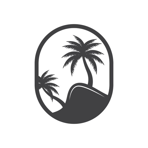 Diseño De Logotipo De Árbol De Coco Planta De Playa Vector Palmera Plantilla De Ilustración De Verano