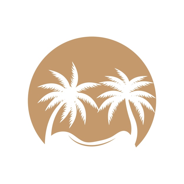 Diseño De Logotipo De Árbol De Coco Planta De Playa Vector Palmera Plantilla De Ilustración De Verano