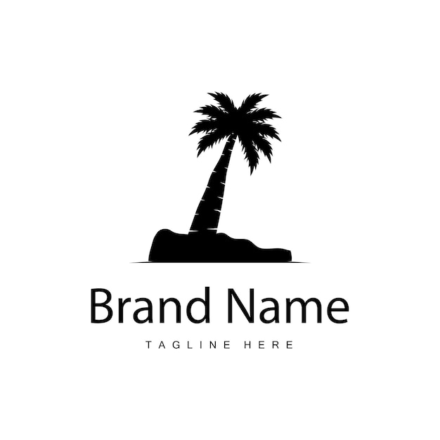 Diseño De Logotipo De Árbol De Coco Planta De Playa Vector Palmera Plantilla De Ilustración De Verano