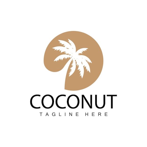 Diseño del logotipo del árbol de coco Planta de playa de verano Planta de palma Ilustración de plantilla