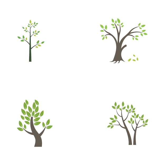 Diseño de logotipo de árbol con concepto de vector de plantilla