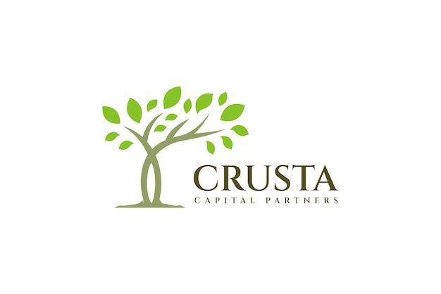 Diseño de logotipo de árbol creativo para empresa comercial.