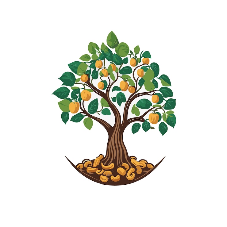Diseño de logotipo de árbol frutal