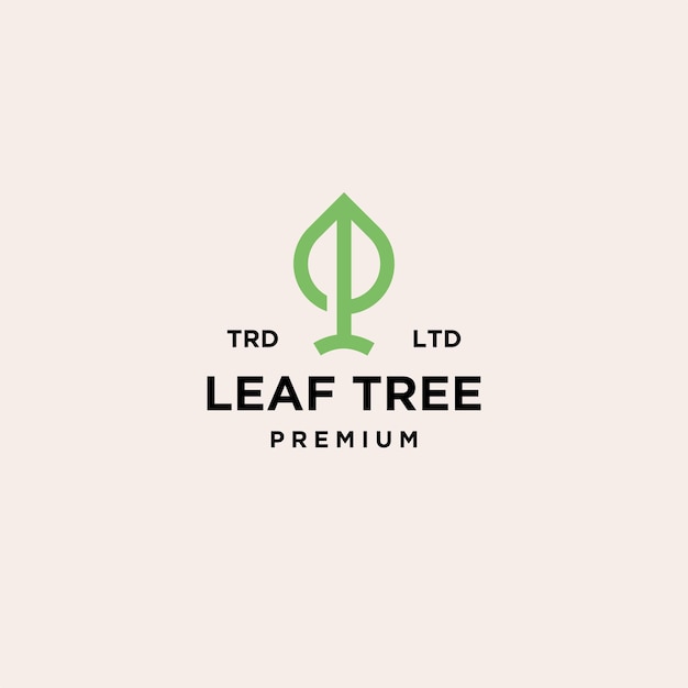 Diseño de logotipo de árbol de hoja premium