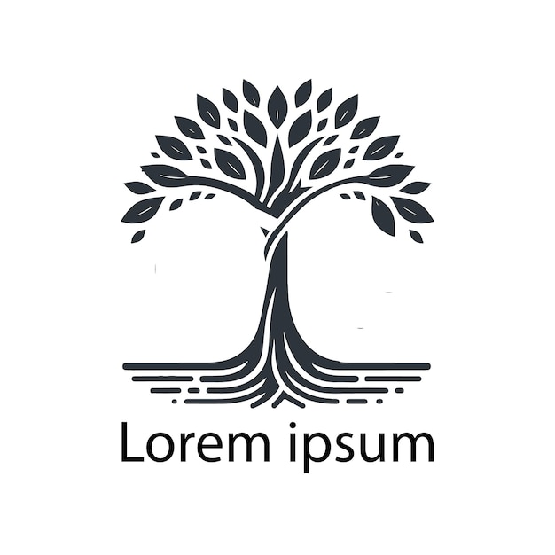 Diseño del logotipo del árbol y la hoja vectorial