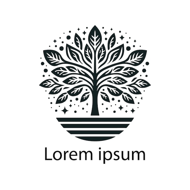 Diseño del logotipo del árbol y la hoja vectorial
