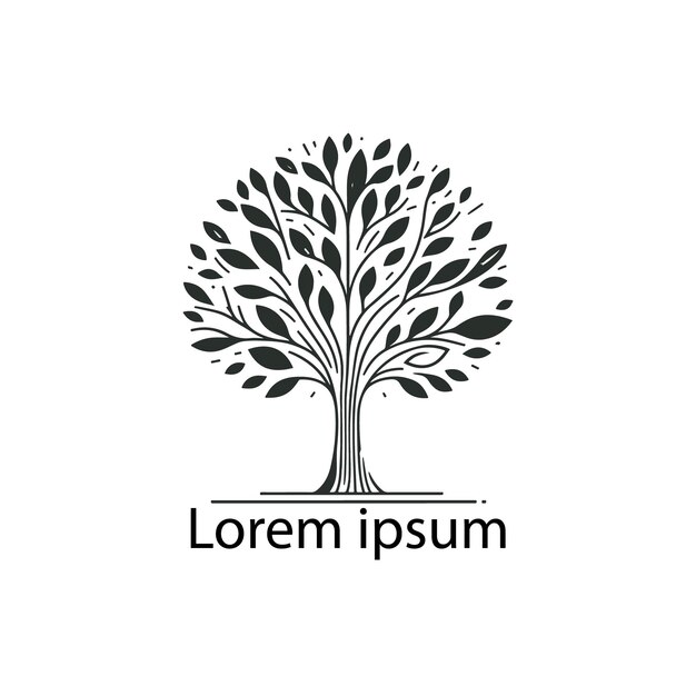 Diseño del logotipo del árbol y la hoja vectorial