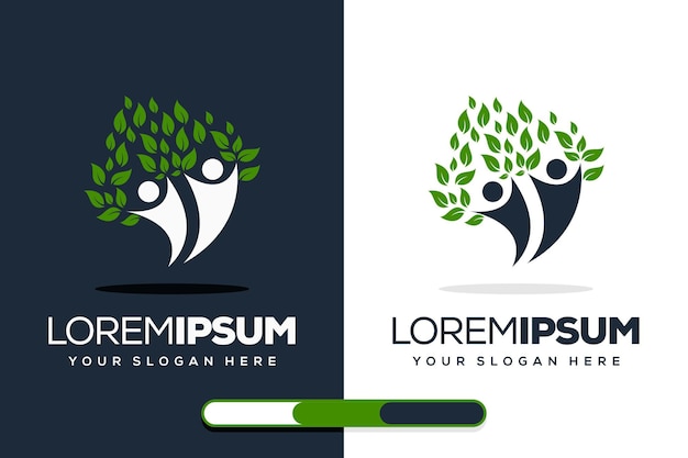 Vector diseño de logotipo de árbol humano creativo