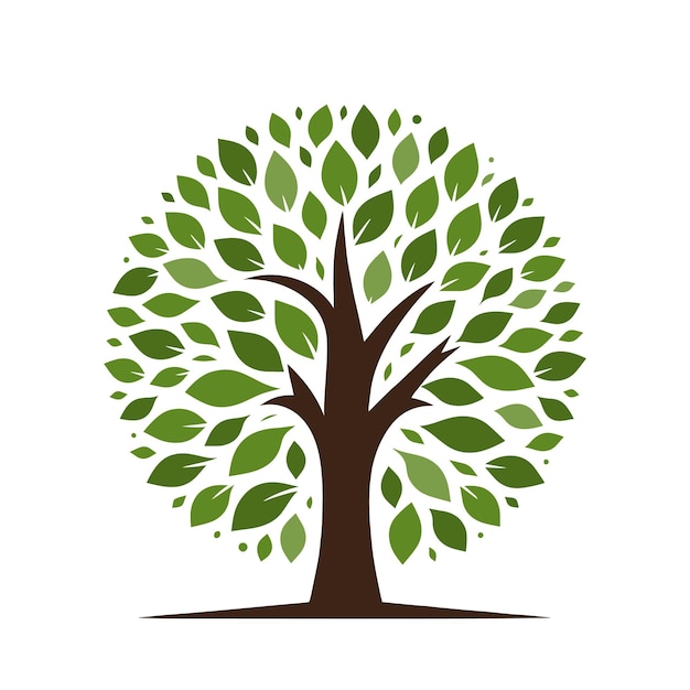 Diseño del logotipo del árbol Ícono del árbol aislado Símbolo del árbol con hojas