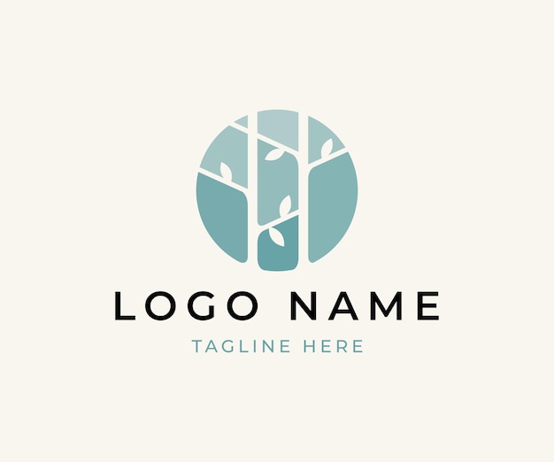 Diseño del logotipo del árbol con la letra H