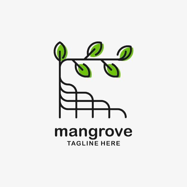 Diseño de logotipo de árbol de manglar