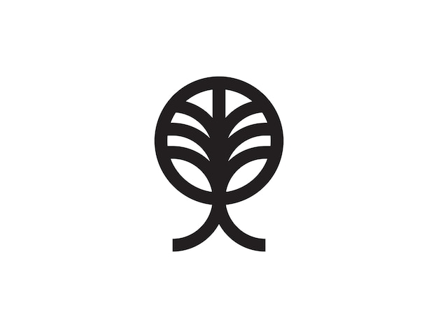 diseño de logotipo de árbol minimalista abstracto