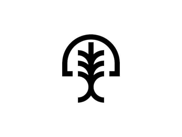 diseño de logotipo de árbol minimalista abstracto