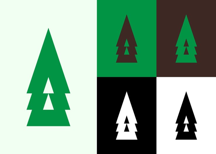 Vector diseño de logotipo de árbol moderno