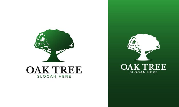 Diseño de logotipo de árbol de roble para naturaleza o concepto natural