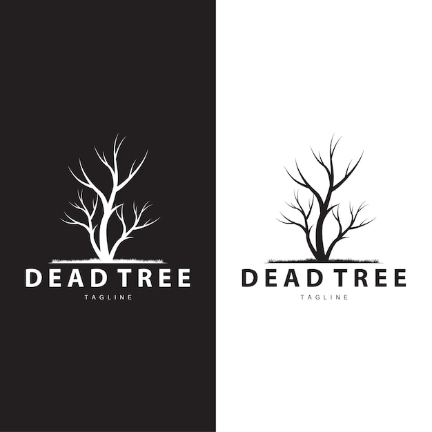 Diseño de logotipo de árbol seco con estilo de línea vectorial minimalista simple y moderno