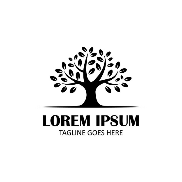 Diseño del logotipo del árbol en silueta