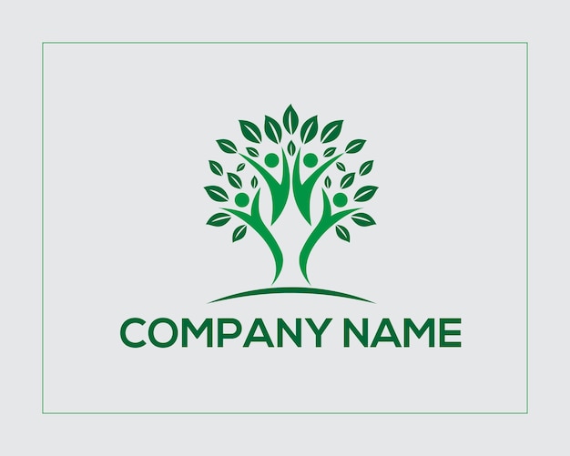 Diseño de logotipo de árbol vectorial con concepto de logotipo de árbol humano archivo vectorial premium gratis