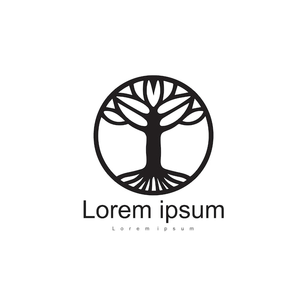 Diseño del logotipo del árbol vectorial