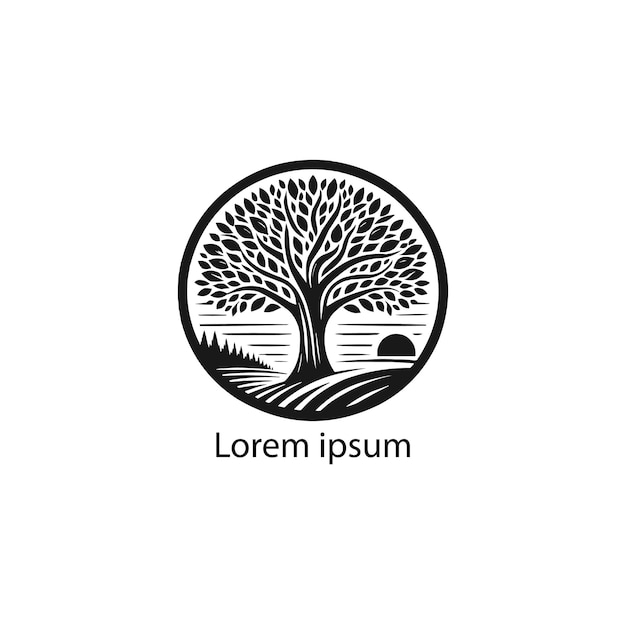 Diseño de logotipo de árbol verde natural Bonsai Ilustración del logotipo del árbol hoja y madera