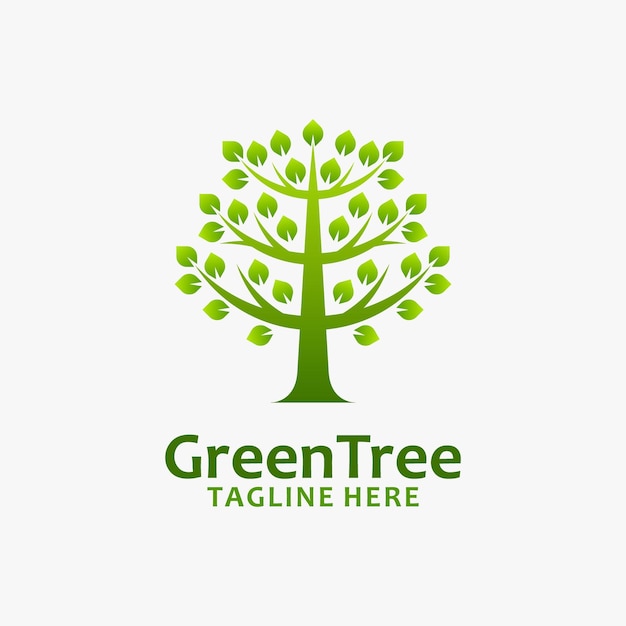 Diseño del logotipo del árbol verde