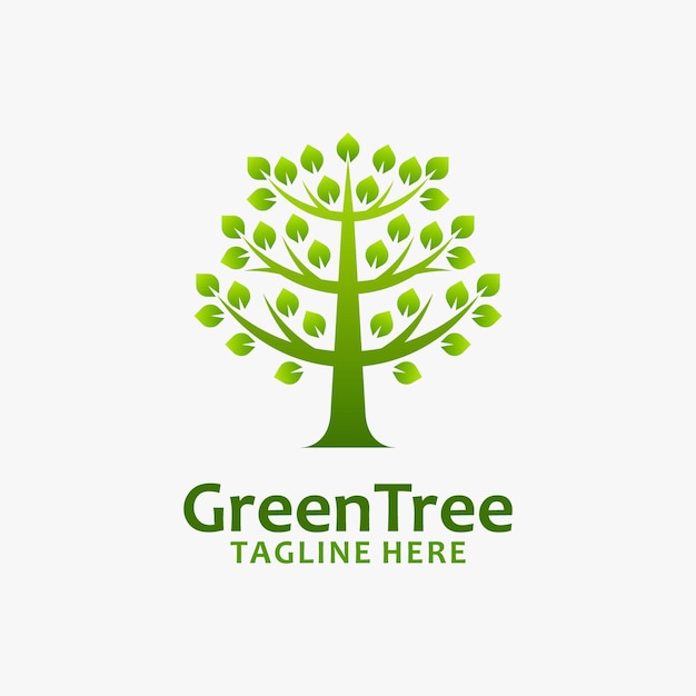 Diseño de logotipo de árbol verde